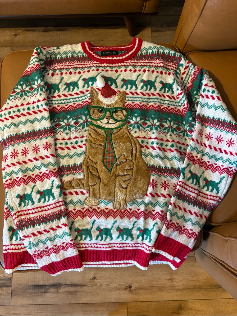 Ugly Christmas Sweater Cat XL